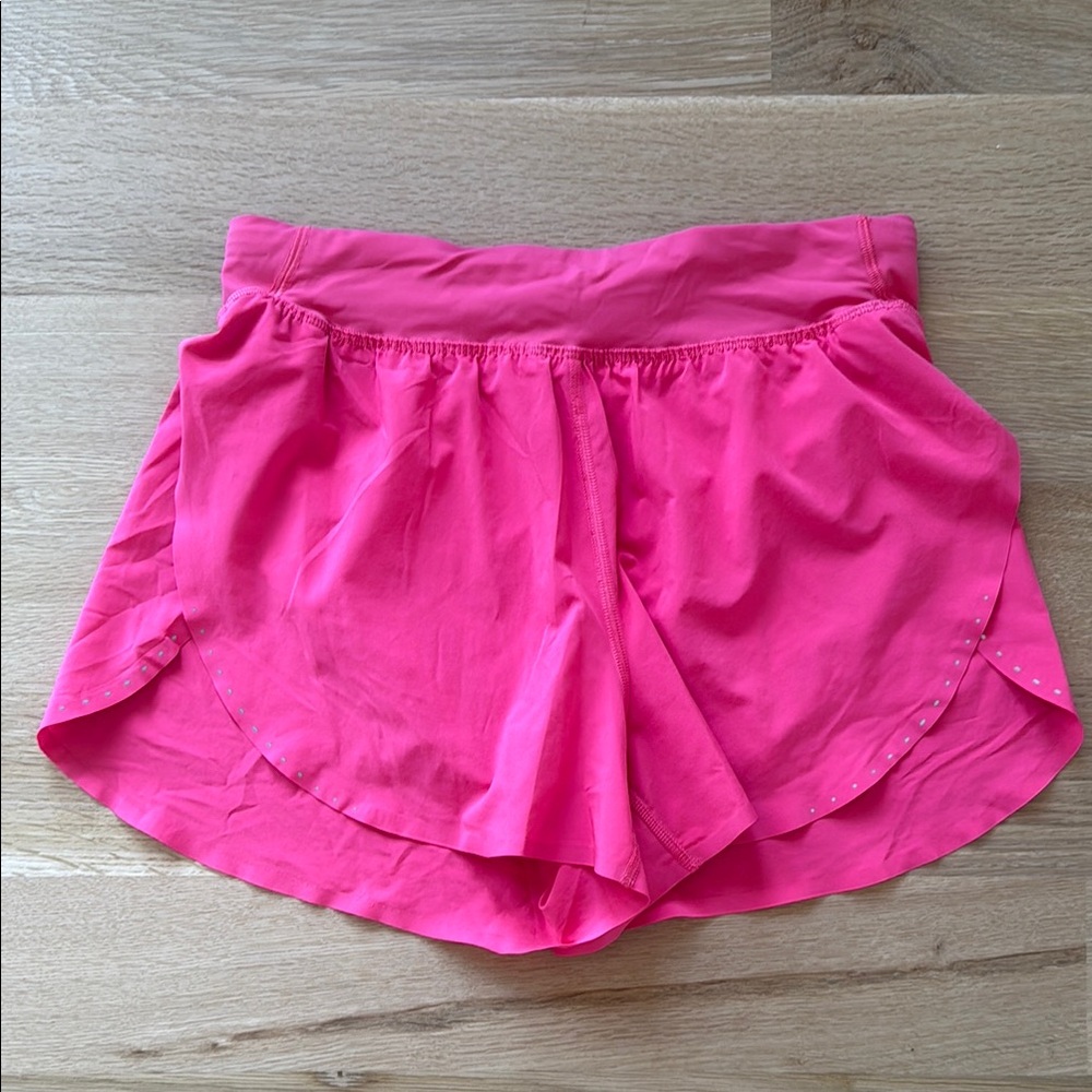 Lululemon Athletica Pink Athletic Shorts with Flounced Hem
